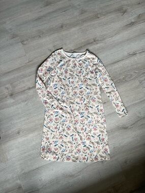Carter's Cream Floral Bunny Long-Sleeve Nightgown with Pink & Blue Flowers